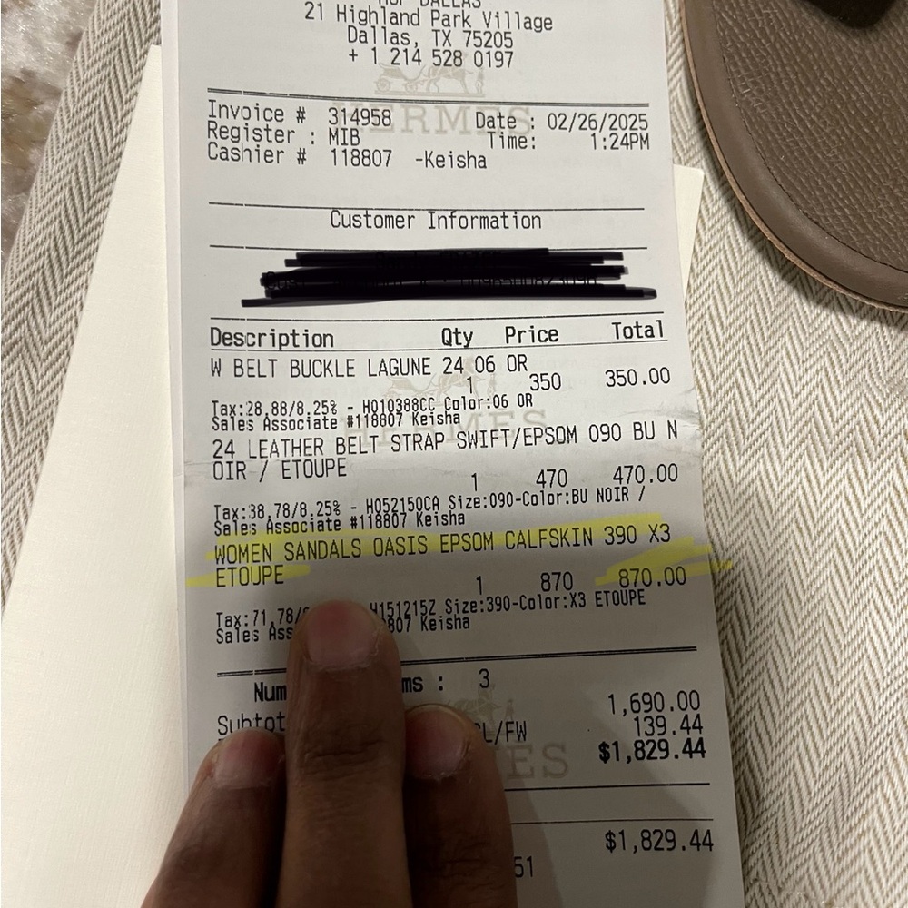 Hermes Etoupe Oasis Epsom calfskin Sandal - Picture 3 of 5